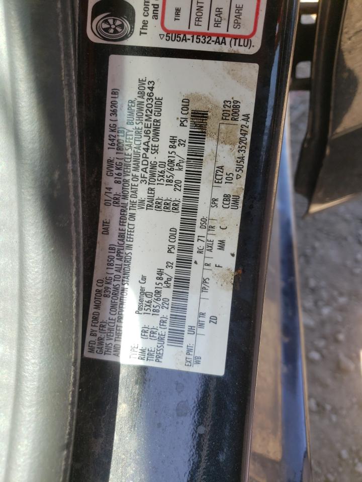 Photo 10 from auction – 2014 FORD FIESTA S with VIN 3FADP4AJ6EM203643