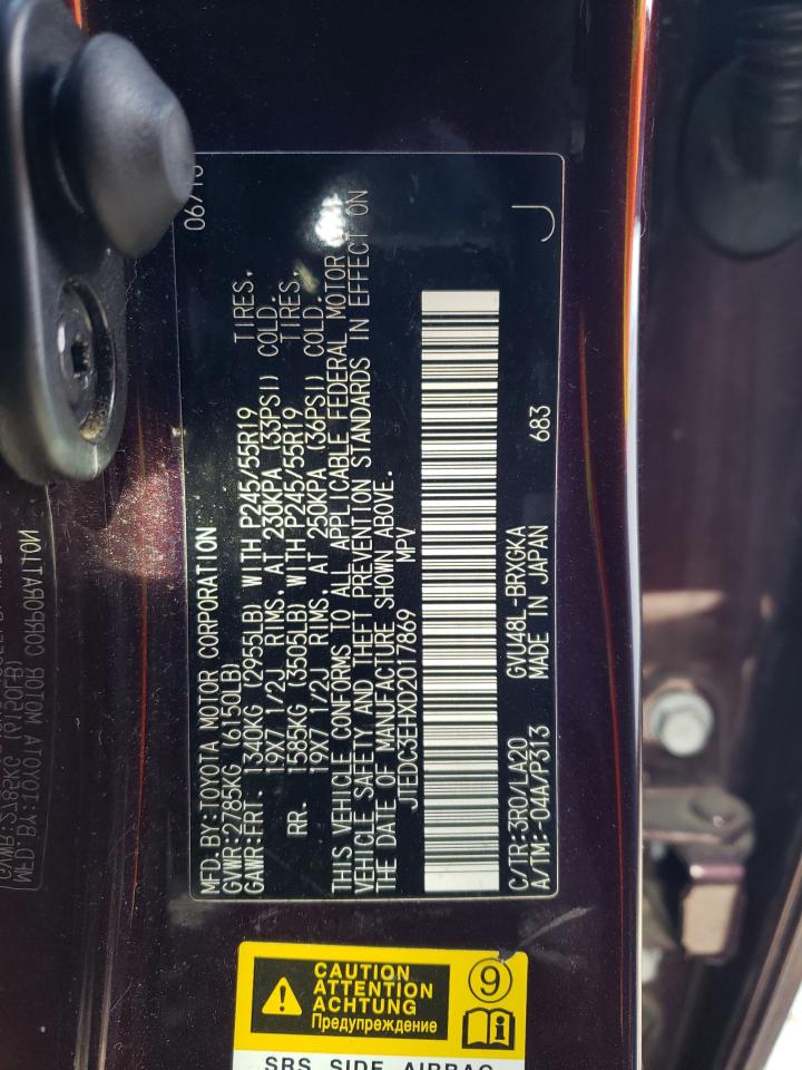 Photo 10 from auction – 2013 TOYOTA HIGHLANDER with VIN JTEDC3EHXD2017869