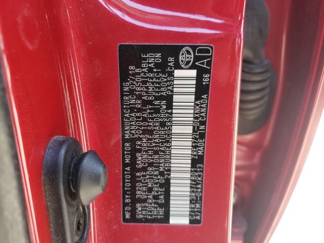 Photo 10 from auction – 2018 TOYOTA COROLLA with VIN 2T1BURHE6JC058574