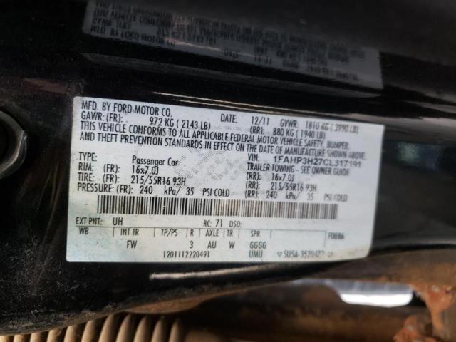 Photo 10 from auction – 2012 FORD FOCUS SEL with VIN 1FAHP3H27CL317191