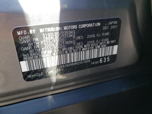 Photo 10 from auction – 2022 MITSUBISHI OUTLANDER with VIN JA4J4VA84NZ057809