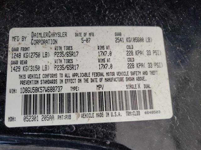 Photo 10 from auction – 2007 DODGE NITRO SLT with VIN 1D8GU58K57W688737