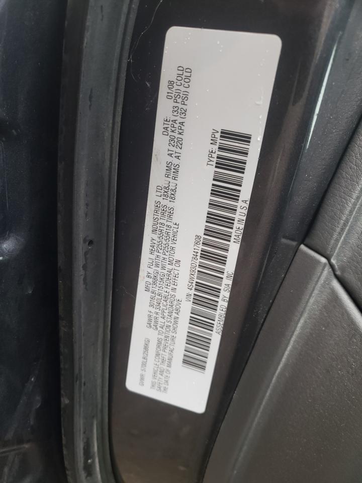 Photo 10 from auction – 2008 SUBARU TRIBECA LI with VIN 4S4WX93D784417608