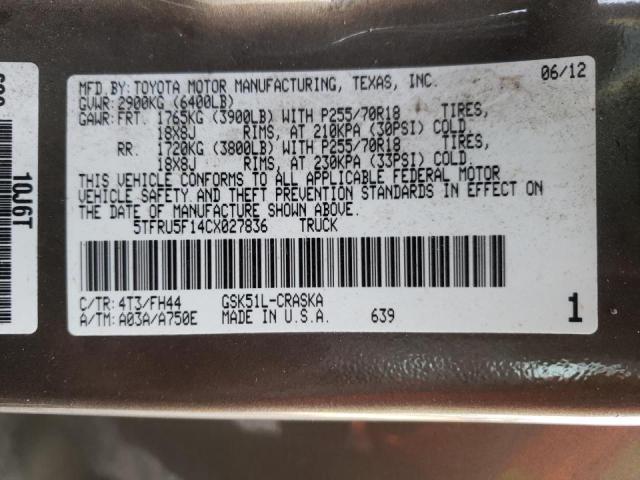 Photo 10 from auction – 2012 TOYOTA TUNDRA DOU with VIN 5TFRU5F14CX027836