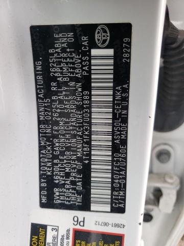 Photo 10 from auction – 2015 TOYOTA CAMRY LE with VIN 4T1BF1FK3FU031889