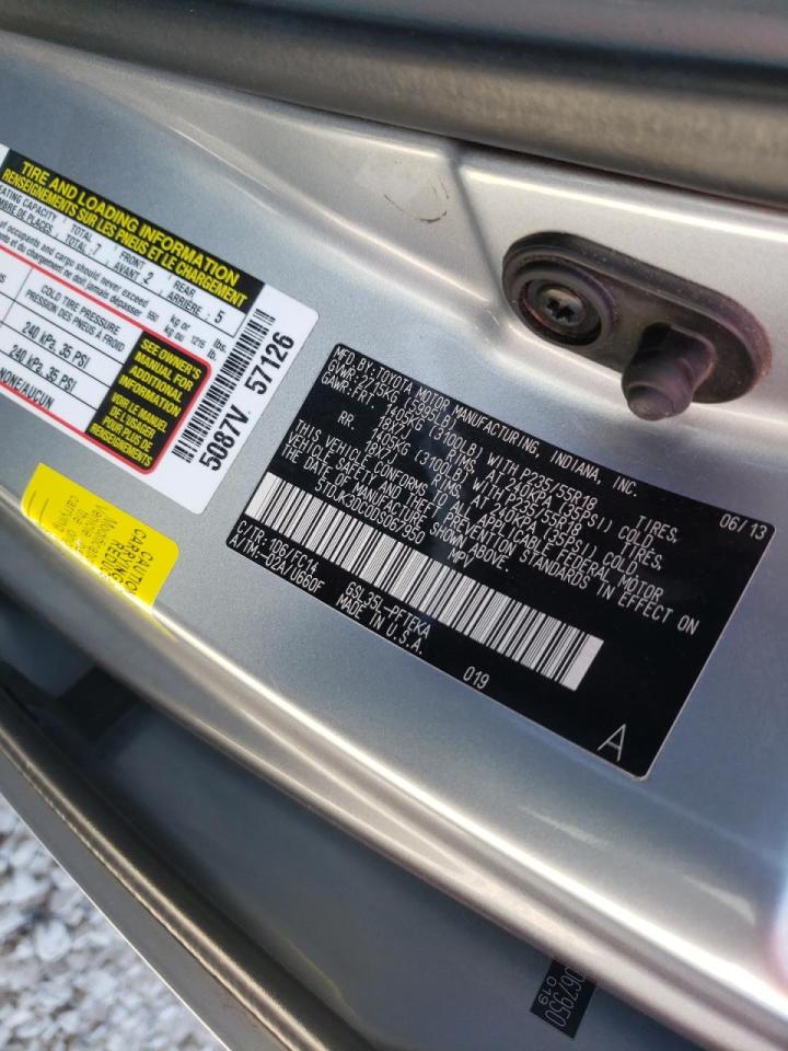 Photo 10 from auction – 2013 TOYOTA SIENNA with VIN 5TDJK3DC0DS067950