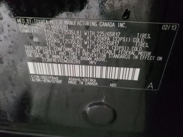 Photo 10 from auction – 2013 TOYOTA RAV4 LE with VIN 2T3BFREVXDW006289