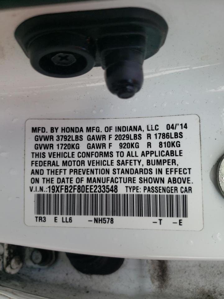 Photo 10 from auction – 2014 HONDA CIVIC EX with VIN 19XFB2F80EE233548