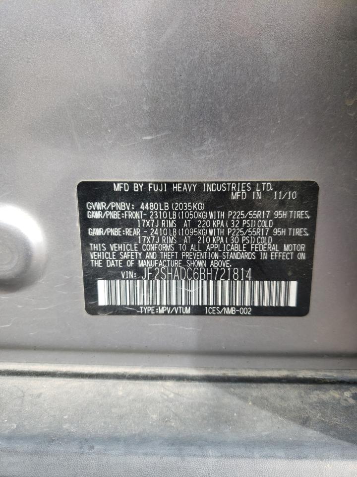 Photo 10 from auction – 2011 SUBARU FORESTER 2 with VIN JF2SHADC6BH721814
