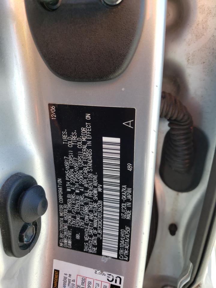 Photo 10 from auction – 2007 LEXUS GX 470 with VIN JTJBT20X270136338