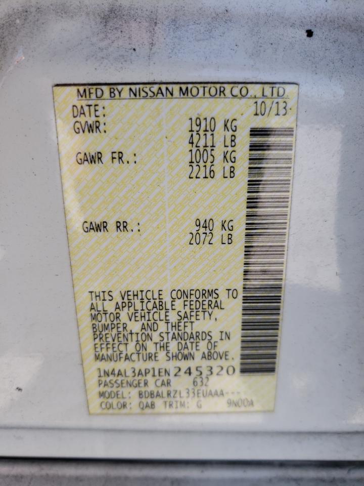 Photo 10 from auction – 2014 NISSAN ALTIMA 2.5 with VIN 1N4AL3AP1EN245320