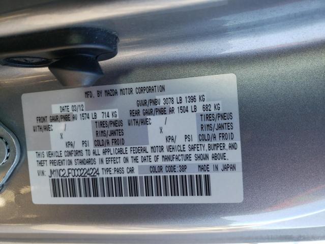 Photo 10 from auction – 2012 MAZDA MX-5 MIATA with VIN JM1NC2JF0C0224224