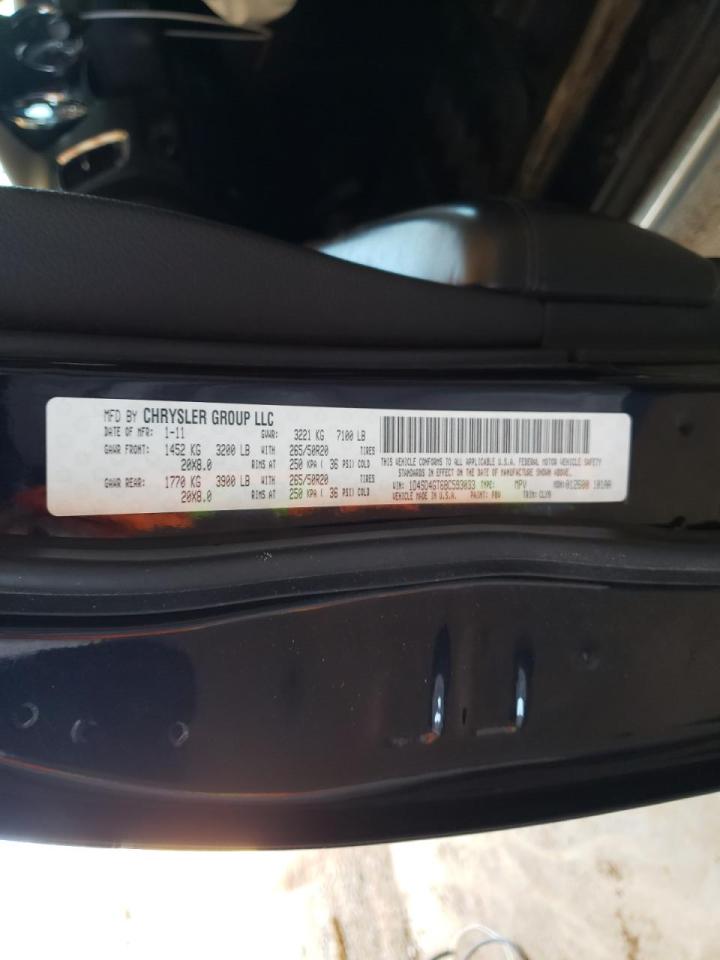 Photo 10 from auction – 2011 DODGE DURANGO CR with VIN 1D4SD4GT6BC593033
