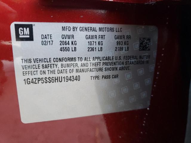 Photo 10 from auction – 2017 BUICK LACROSSE E with VIN 1G4ZP5SS6HU194340