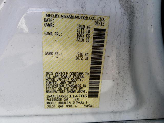 Photo 10 from auction – 2014 NISSAN ALTIMA 2.5 with VIN 1N4AL3APXEC114706