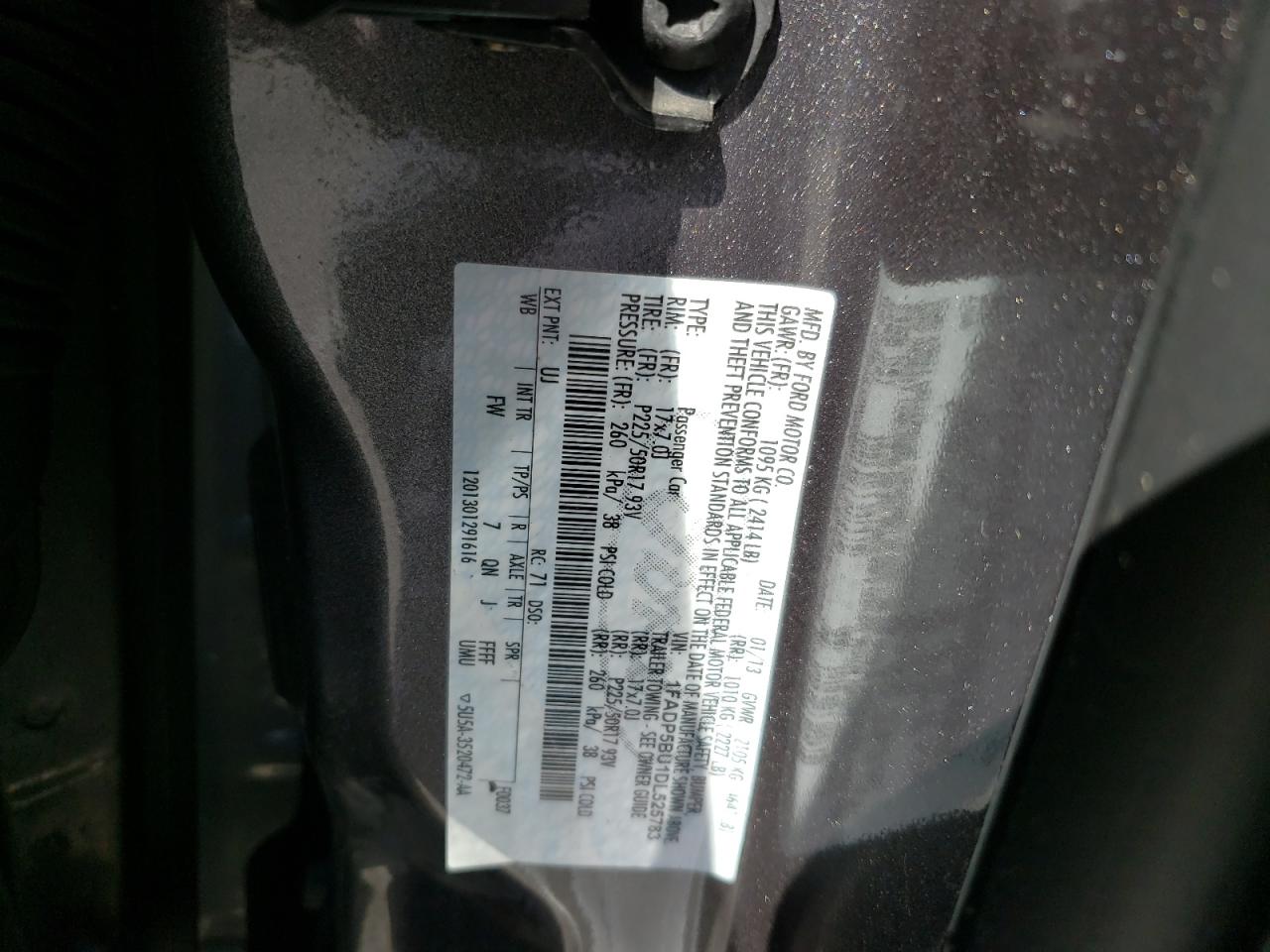 Photo 10 from auction – 2013 FORD C-MAX SEL with VIN 1FADP5BU1DL525783