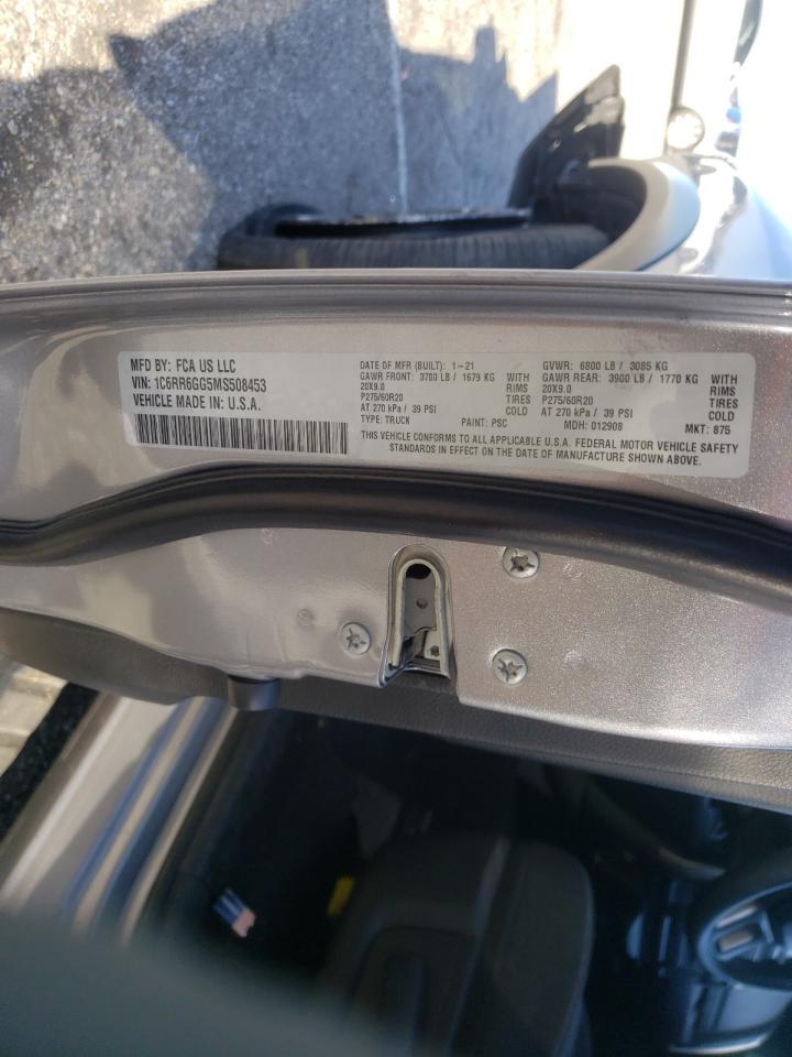 Photo 10 from auction – 2021 RAM 1500 CLASS with VIN 1C6RR6GG5MS508453