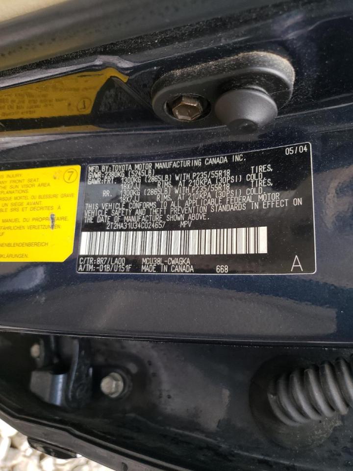 Photo 10 from auction – 2004 LEXUS RX 330 with VIN 2T2HA31U34C024657