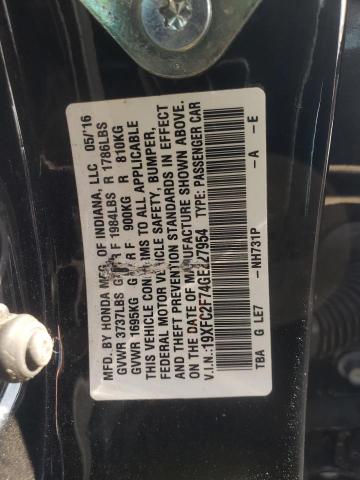 Photo 10 from auction – 2016 HONDA CIVIC EX with VIN 19XFC2F74GE227954
