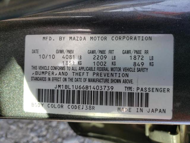 Photo 10 from auction – 2011 MAZDA 3 S with VIN JM1BL1U66B1403739