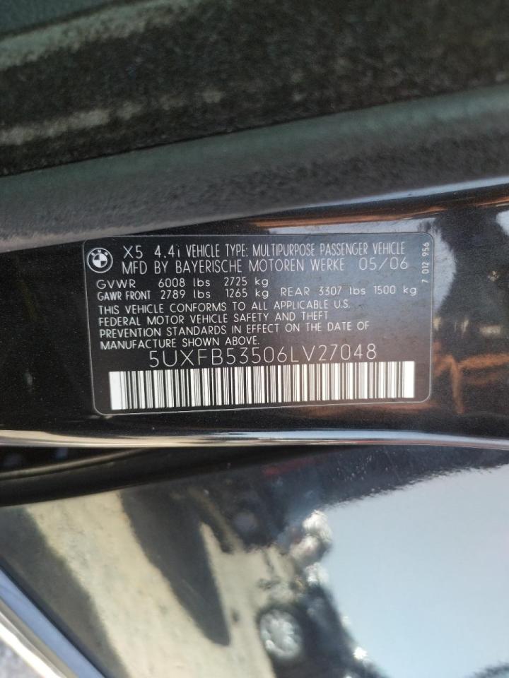 Photo 10 from auction – 2006 BMW X5 with VIN 5UXFB53506LV27048
