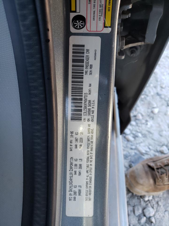 Photo 10 from auction – 2007 CHRYSLER SEBRING with VIN 1C3LC56K07N507315