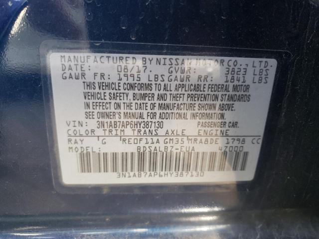 Photo 10 from auction – 2017 NISSAN SENTRA S with VIN 3N1AB7AP6HY387130