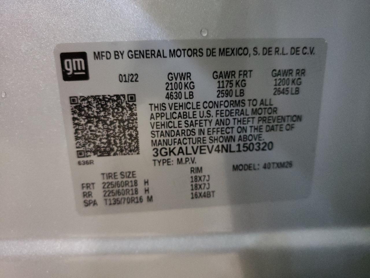 Photo 10 from auction – 2022 GMC TERRAIN SL with VIN 3GKALVEV4NL150320