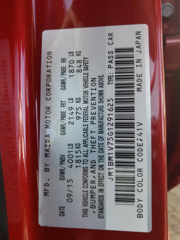 Photo 10 from auction – 2016 MAZDA 3 TOURING with VIN JM1BM1V75G1291625