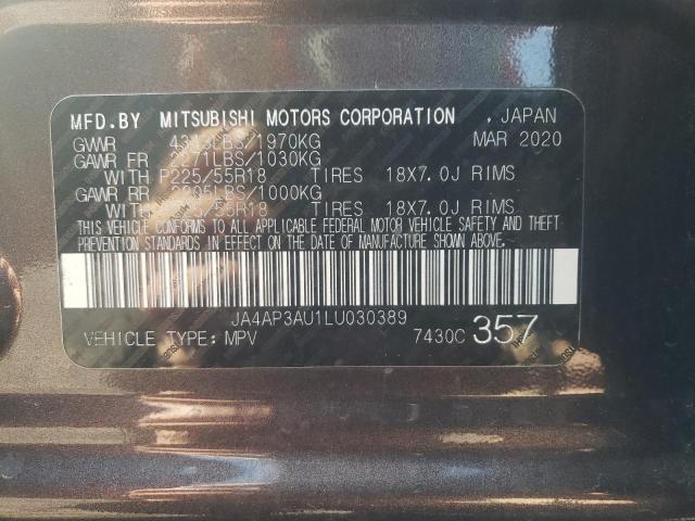 Photo 10 from auction – 2020 MITSUBISHI OUTLANDER with VIN JA4AP3AU1LU030389