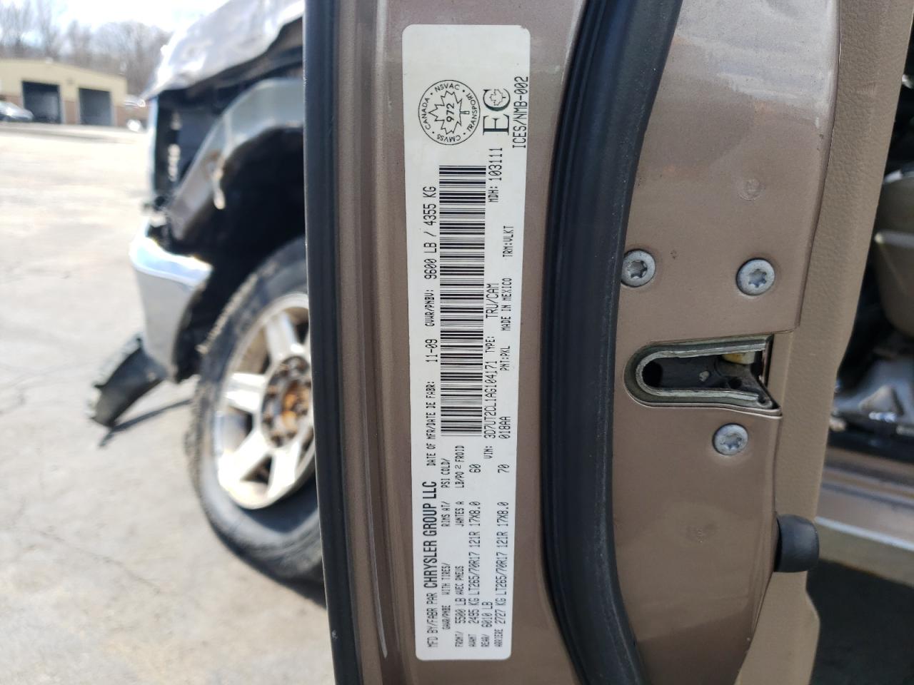 Photo 10 from auction – 2010 DODGE RAM 2500 with VIN 3D7UT2CL1AG104171