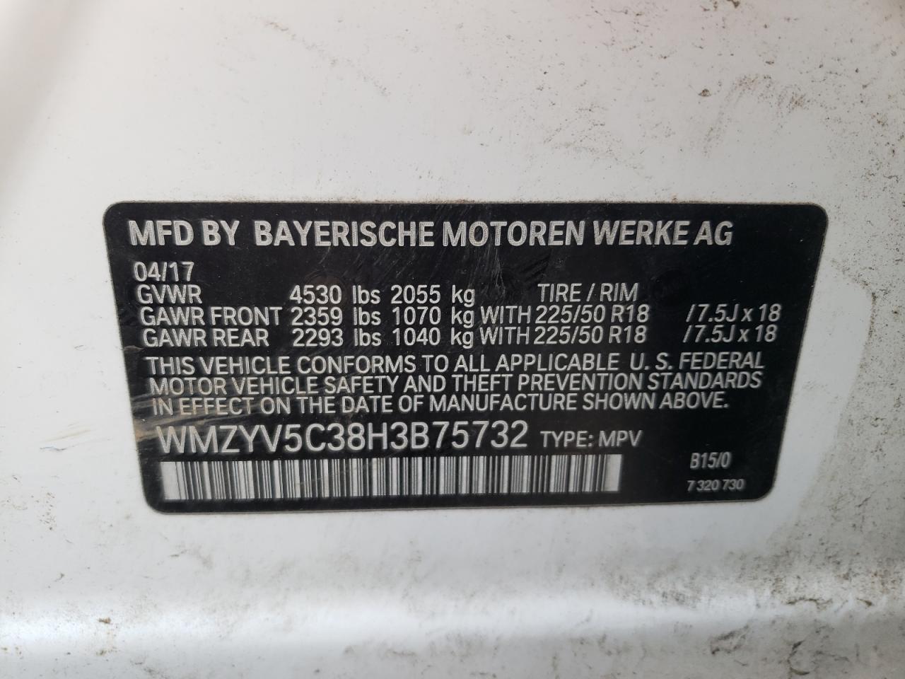 Photo 10 from auction – 2017 MINI COOPER COU with VIN WMZYV5C38H3B75732
