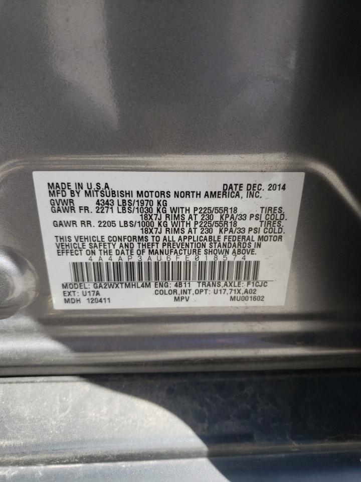 Photo 10 from auction – 2015 MITSUBISHI OUTLANDER with VIN 4A4AP3AU6FE018574