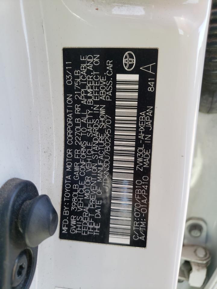 Photo 10 from auction – 2011 TOYOTA PRIUS with VIN JTDKN3DU7B0295707