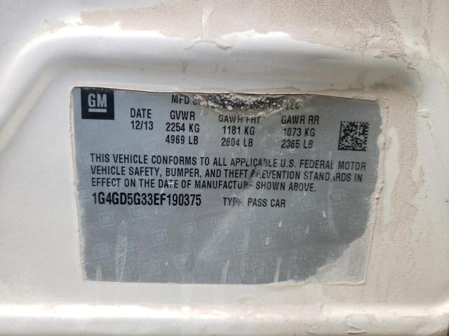 Photo 10 from auction – 2014 BUICK LACROSSE P with VIN 1G4GD5G33EF190375