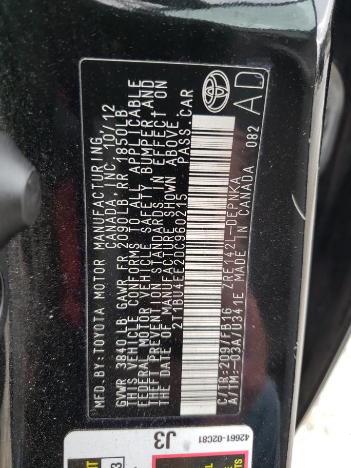 Photo 10 from auction – 2013 TOYOTA COROLLA BA with VIN 2T1BU4EE2DC960215