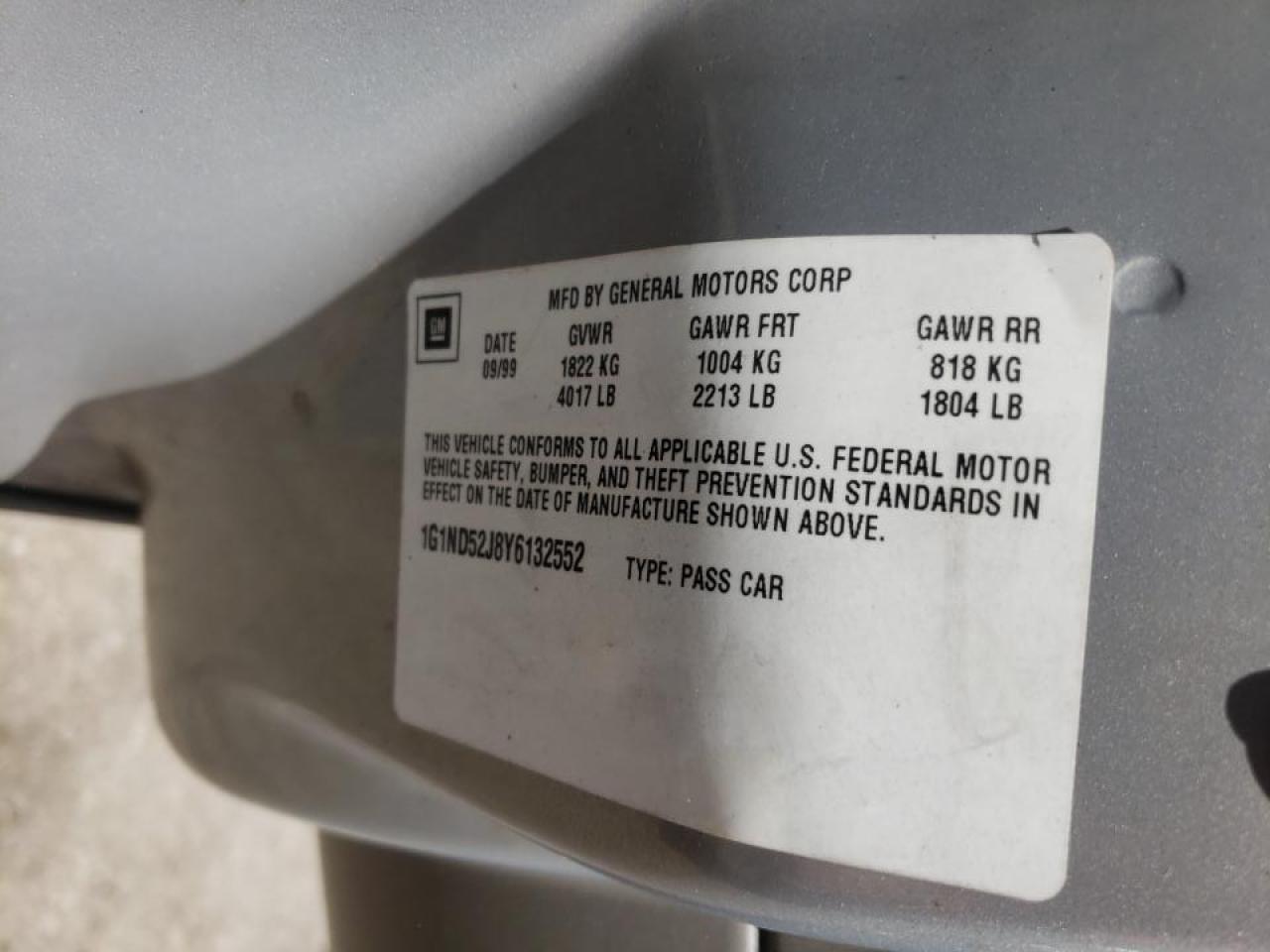 Photo 10 from auction – 2000 CHEVROLET MALIBU with VIN 1G1ND52J8Y6132552