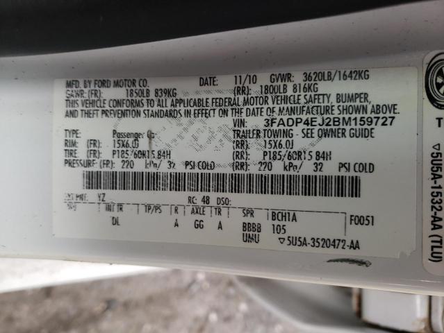 Photo 10 from auction – 2011 FORD FIESTA SE with VIN 3FADP4EJ2BM159727
