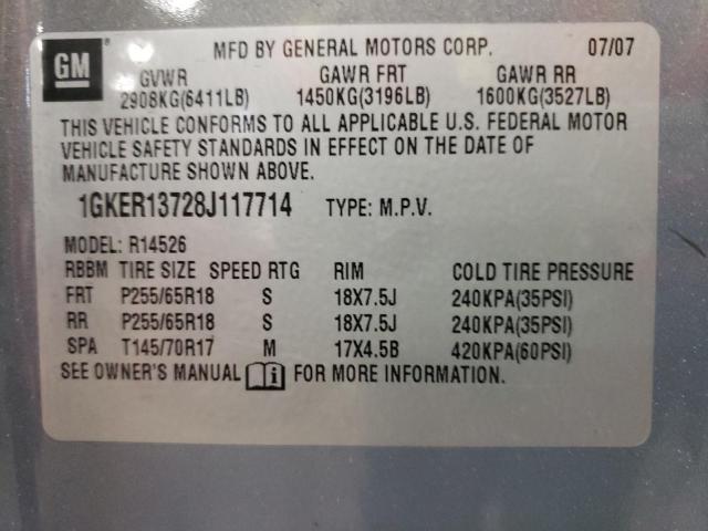 Photo 10 from auction – 2008 GMC ACADIA SLE with VIN 1GKER13728J117714