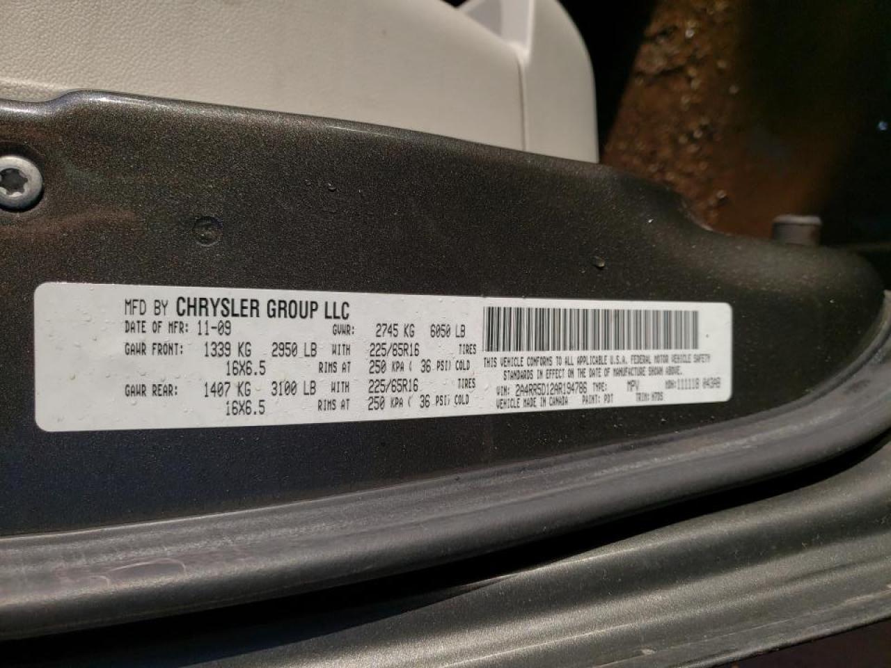 Photo 10 from auction – 2010 CHRYSLER TOWN & COU with VIN 2A4RR5D12AR194786