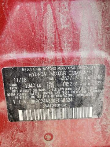 Photo 10 from auction – 2019 HYUNDAI ACCENT SE with VIN 3KPC24A30KE068624