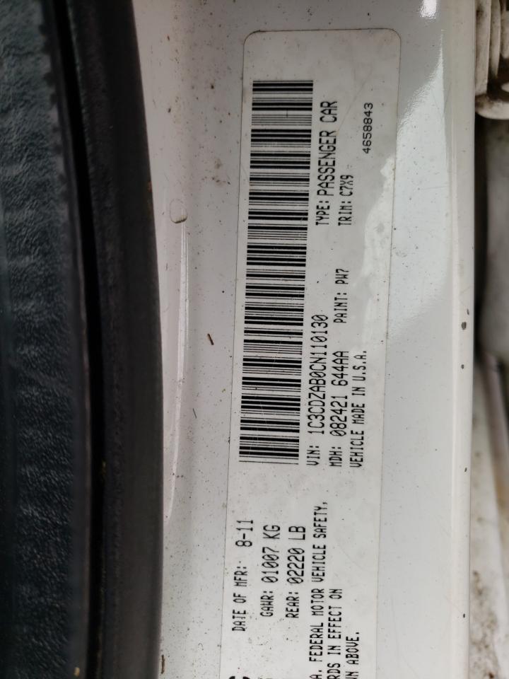 Photo 10 from auction – 2012 DODGE AVENGER SE with VIN 1C3CDZAB0CN110130