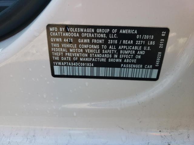 Photo 10 from auction – 2013 VOLKSWAGEN PASSAT S with VIN 1VWAP7A34DC091924