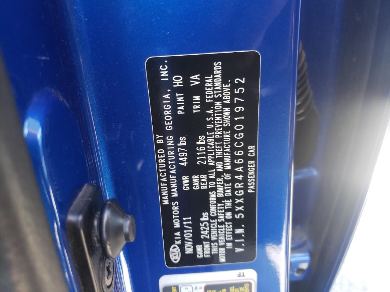 Photo 10 from auction – 2012 KIA OPTIMA SX with VIN 5XXGR4A66CG019752