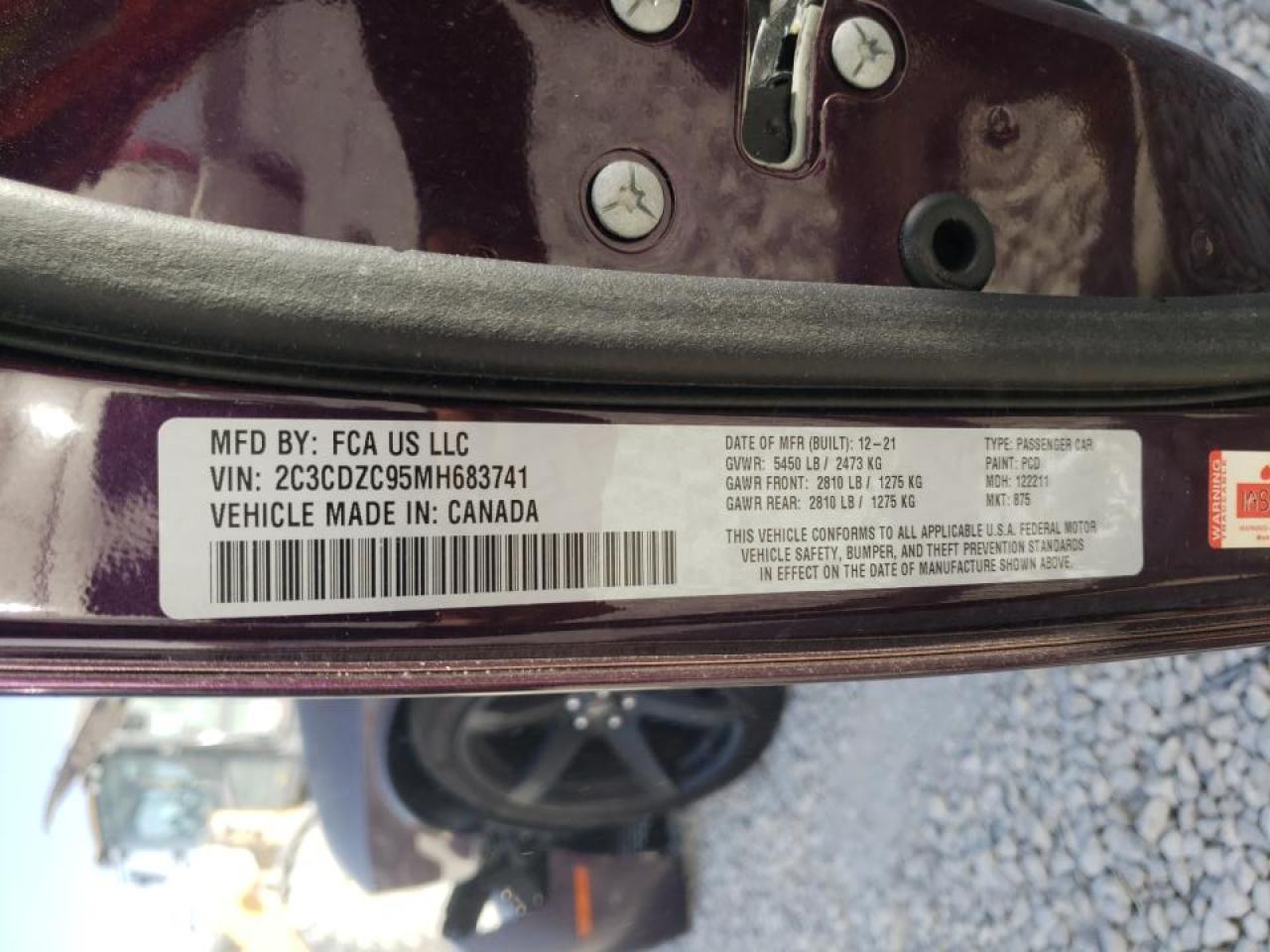 Photo 10 from auction – 2021 DODGE CHALLENGER with VIN 2C3CDZC95MH683741