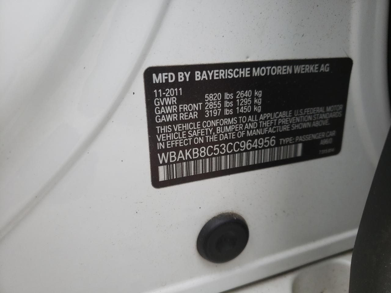 صورة رقم 10 من المزاد - 2012 BMW 750 LI مع VIN WBAKB8C53CC964956