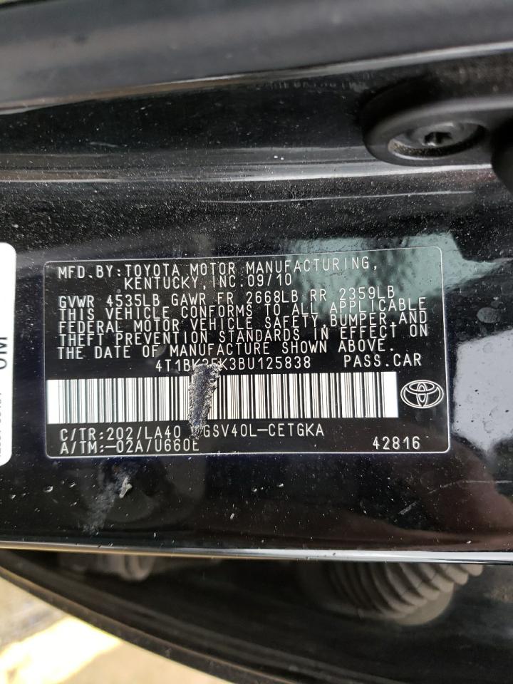 Photo 10 from auction – 2011 TOYOTA CAMRY SE with VIN 4T1BK3EK3BU125838