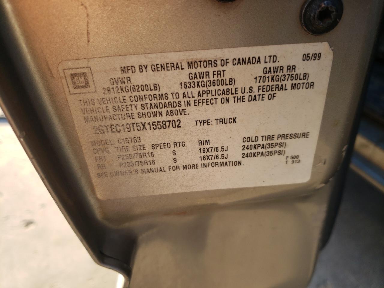 Photo 10 from auction – 2001 CHEVROLET SILVERADO with VIN 1GCEC19V91Z159064