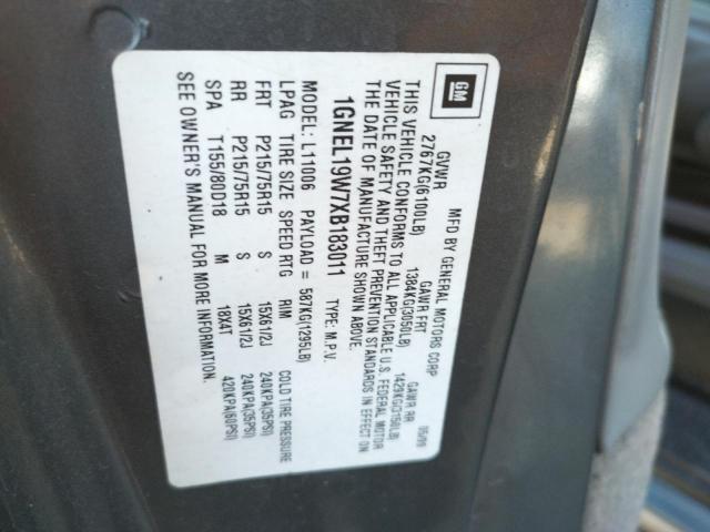 Photo 10 from auction – 1999 CHEVROLET ASTRO with VIN 1GNEL19W7XB183011
