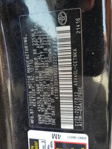Photo 10 from auction – 2011 TOYOTA CAMRY BASE with VIN 4T1BF3EK6BU202223